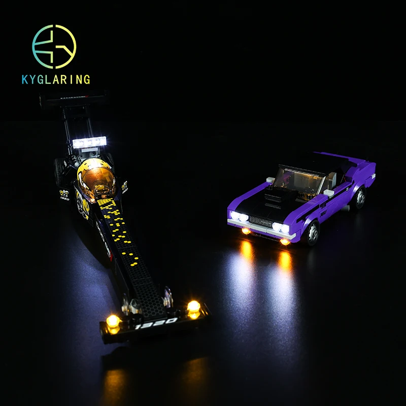 Kyglaring Set Di Illuminazione A Led Giocattoli Fai-Da-Te Per 76904 Mopar Dodge Srt Top Carburante Dragster E 1970 Dodge Challenger T/A Blocks Buildin