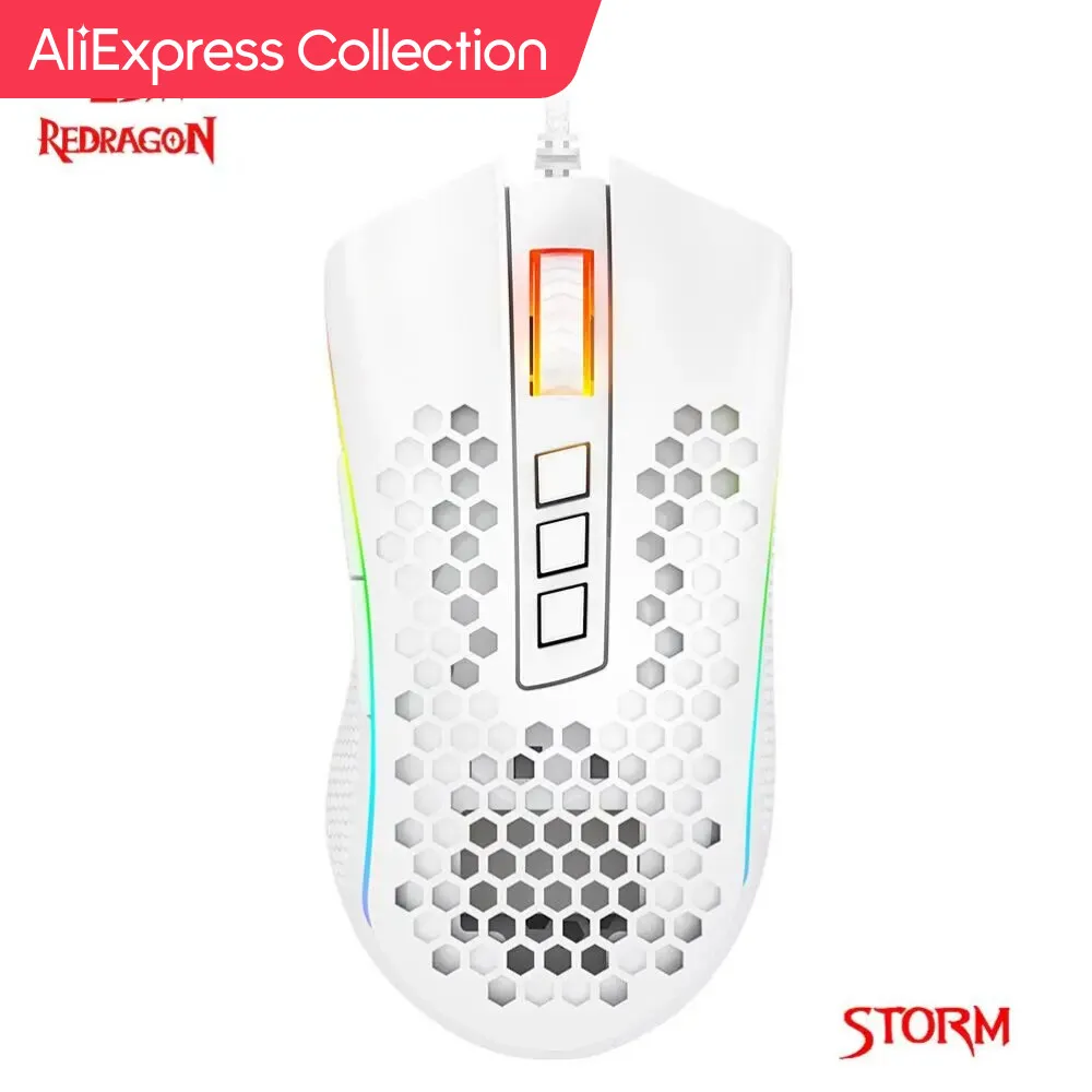 Collezione Aliexpress Redragon Storm M808 Usb Cablato Rgb Gaming Mouse Ultraleggero A Nido D'Ape 12400 Dpi Mouse Da Gioco Programmabili Per Computer P