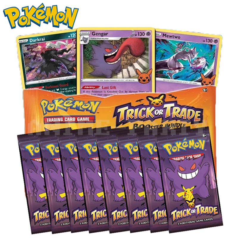 Original Pokemon Card Halloween Trick O Trade Booster Bundle Gengar Pokemon Tcg Limited Collection Card Child Party Board Game