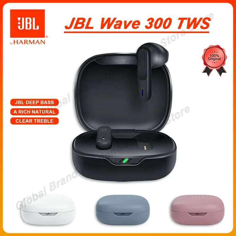 Originale Jbl Wave 300Tws True Wireless Bluetooth Cuffie Stereo Gaming Sport Auricolari Bass Sound Auricolare Jbl W300 Con Microfono
