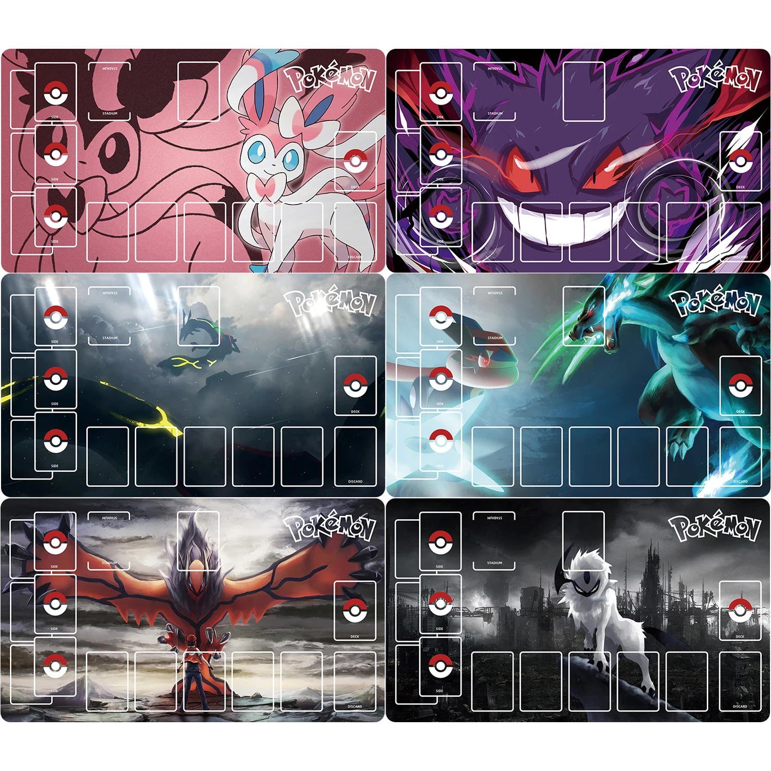 60*35*0.2Cm Ptcg Pokemon Dedicato Game Card Mat Battle Sylvion Charizard Pikachu Rayquaza Lillie Gift Toy Anime Table Mat