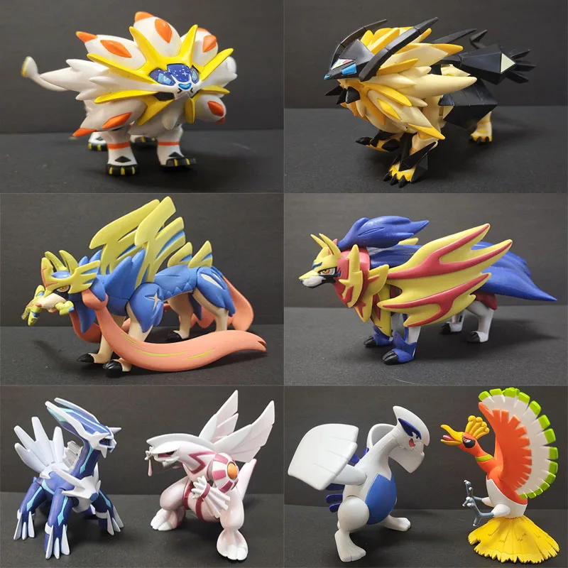Takara Tomy Genuine Pokemon Action Figure Lunala Solgaleo Dialga Rayquaza Ho-Oh Sandile Tapu Koko Modello Ornamento Giocattoli