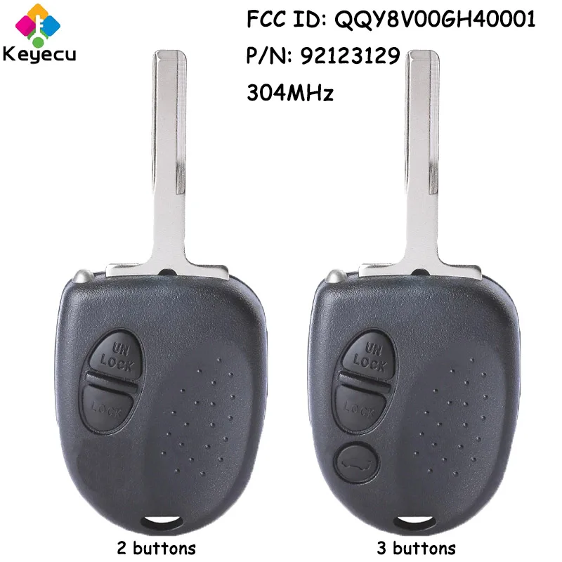 Keyecu Sostituzione Chiave Auto Telecomando Con 2 3 Pulsanti 304Mhz Per Pontiac Gto 2004 2005 2006 Fob 92123129 Qqy8V00Gh40001