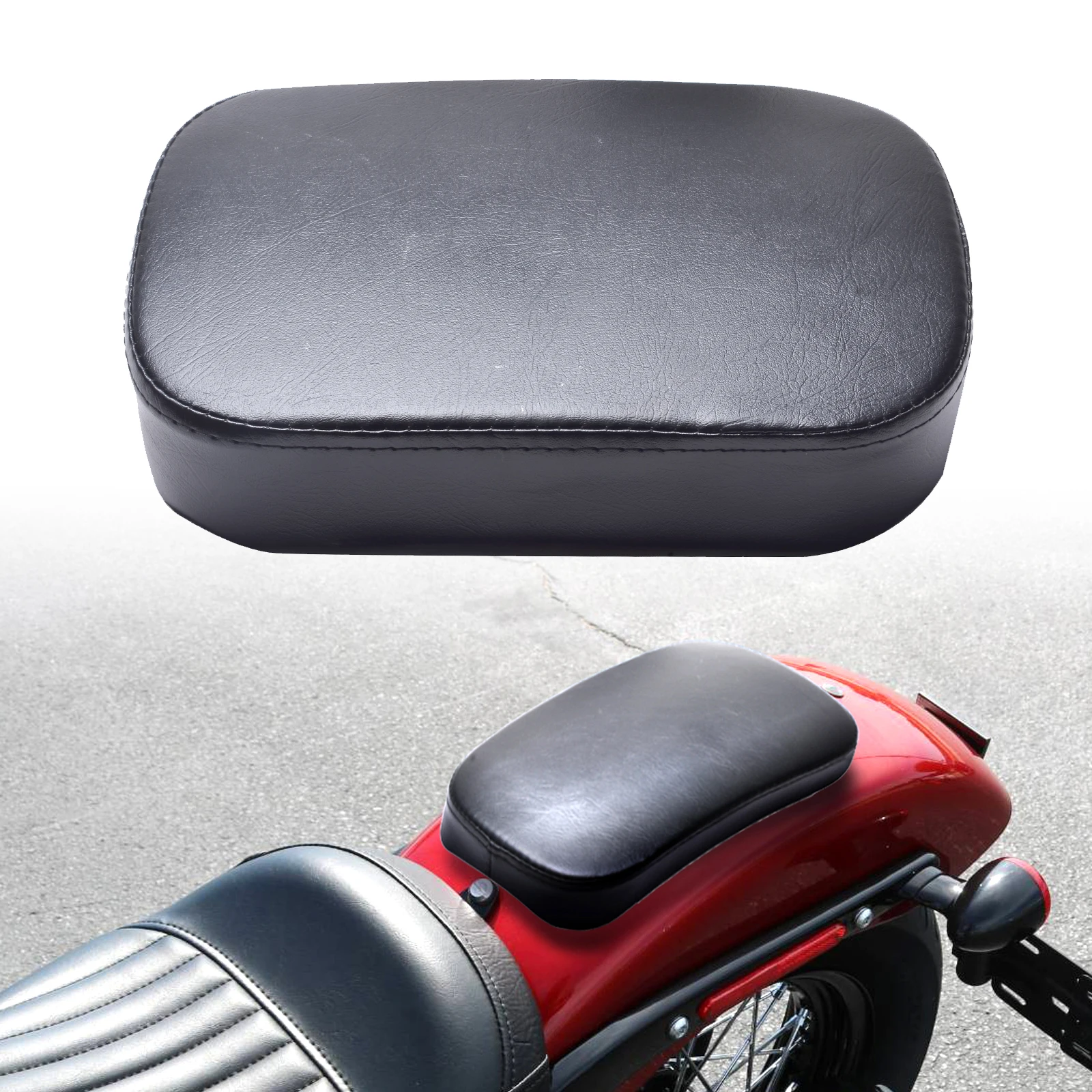 Moto 8 Ventosa Posteriore Pillion Passeggero Pad Seat Adatto Per Bobber Chopper Sportster Softail Touring Xl 883 1200 Universale