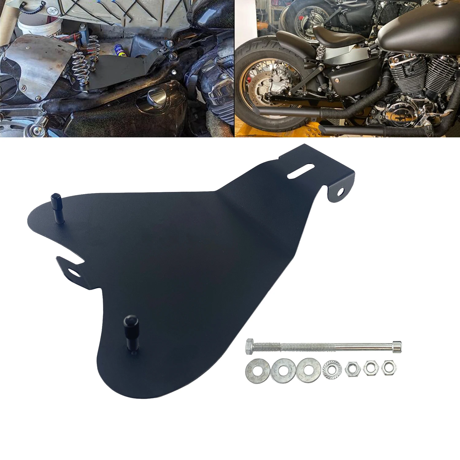 Nero Solo Seat Baseplate Seat Base Pan Staffa Per Harley Sportster Xl 1200 883 48 Chopper Bobber Yamaha Suzuki