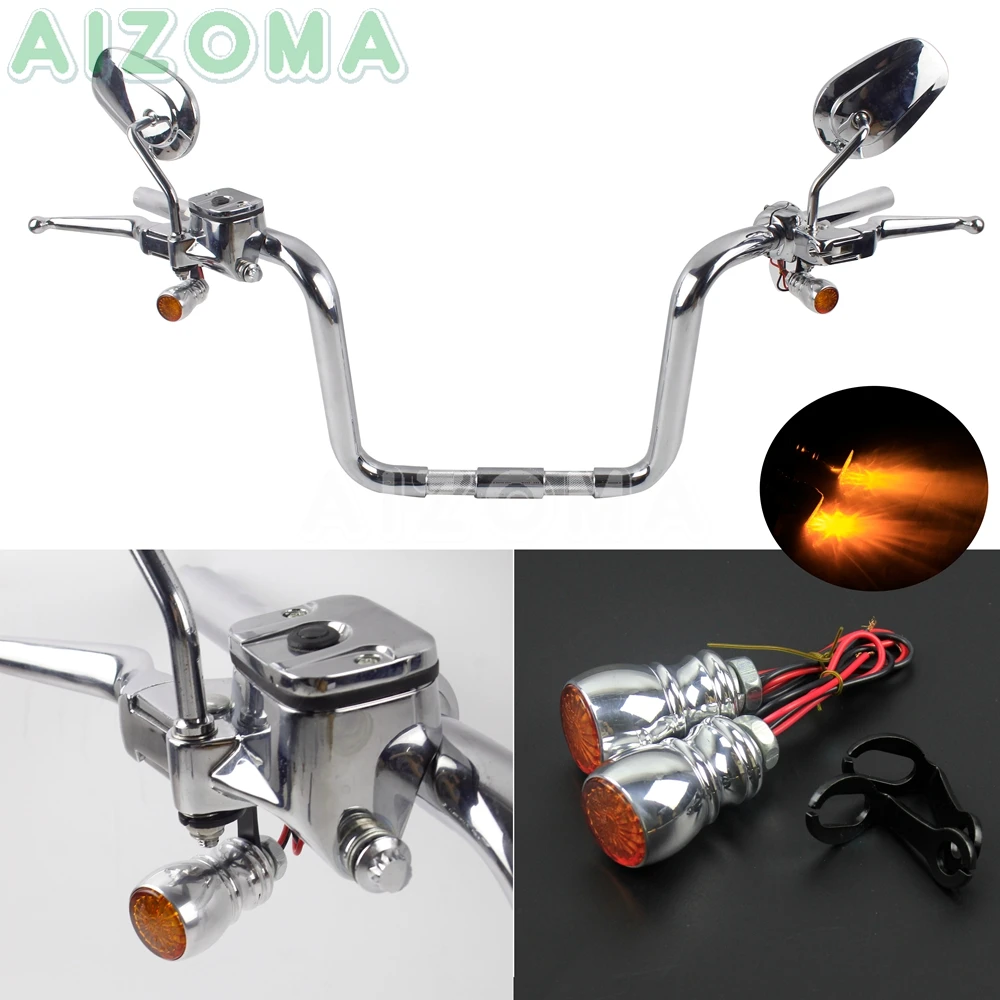 1 Pair Trasporto Del Motociclo Led Di Segnale Di Girata Blinker Luci Mini Indicatori W/ Relocation Staffa Per Harley Chopper Sportster Dyna Bobber