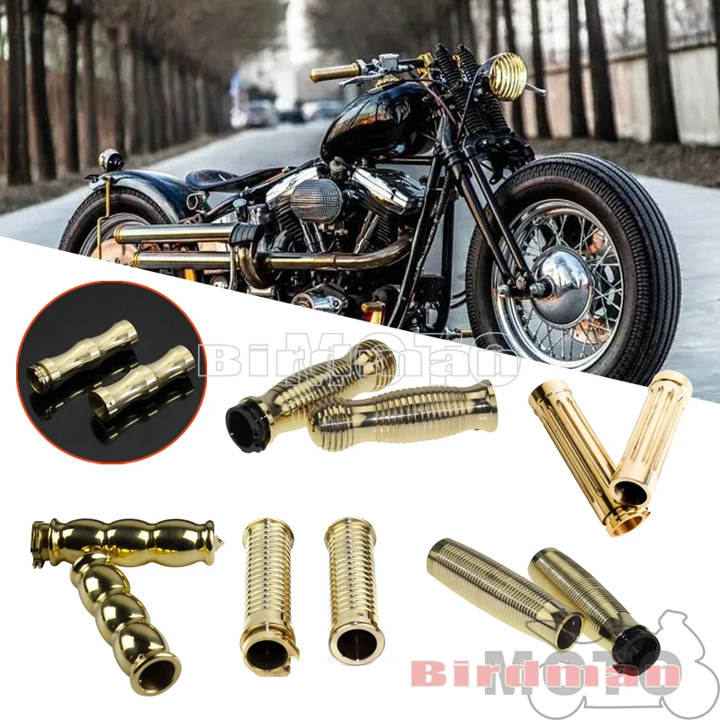 Per Harley Sportster Touring Dyna Softail Chopper Bobber Cafe Racer 1 "Manopole 25Mm Bar Grip Barrel Billet Alluminio Ottone
