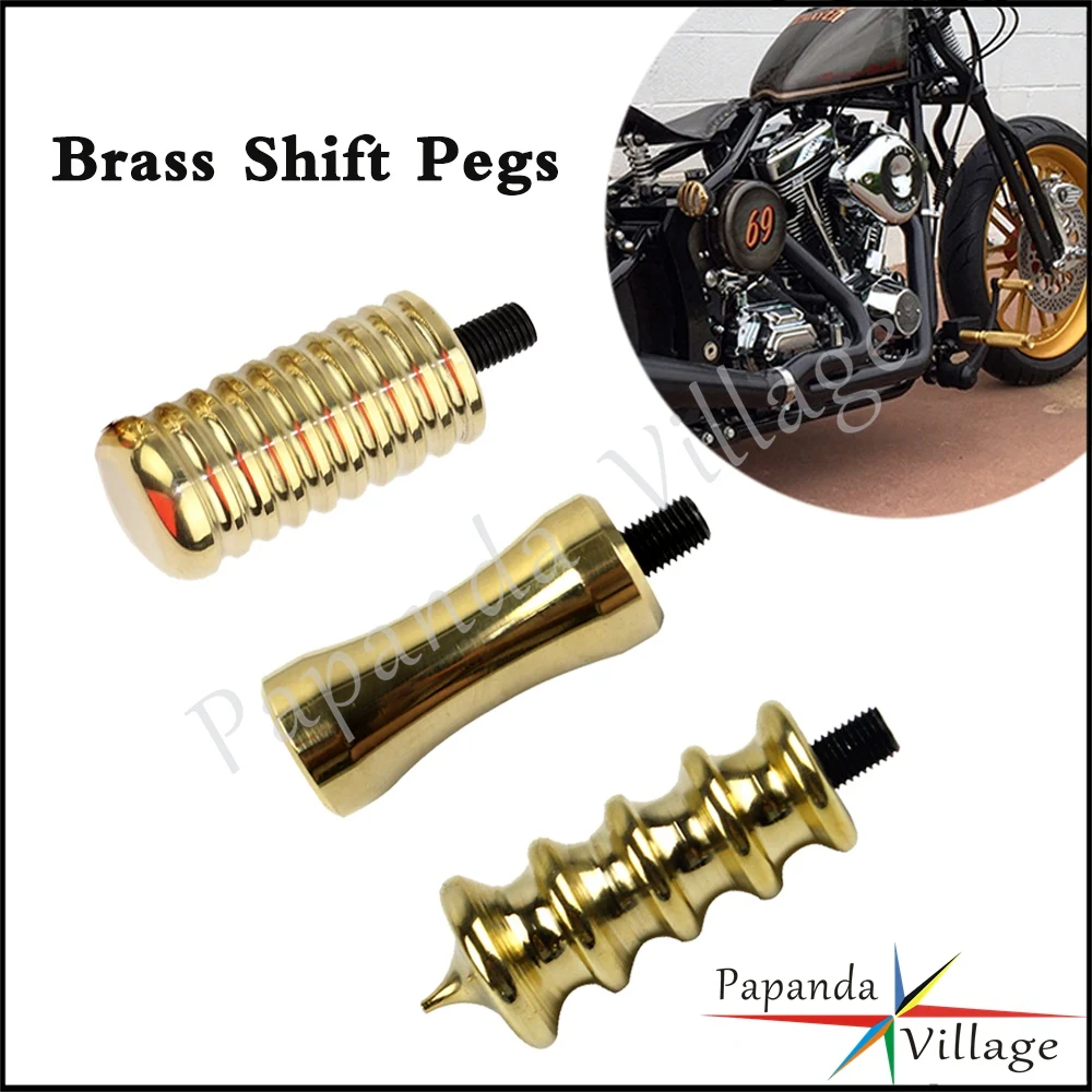 Ottone Vintage Shifter Peg Heel Toe Leva Del Cambio End Peg Per Harley Sportster Universal Toe Shift Pioli Street Chopper Cafe Racer