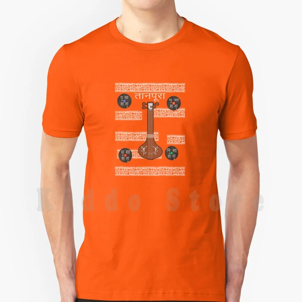Tanpura T Shirt Cotton Men Diy Print Cool Tee Indian Music Carnatic Classic Hindustani Gharana Drone India Raga Tambura