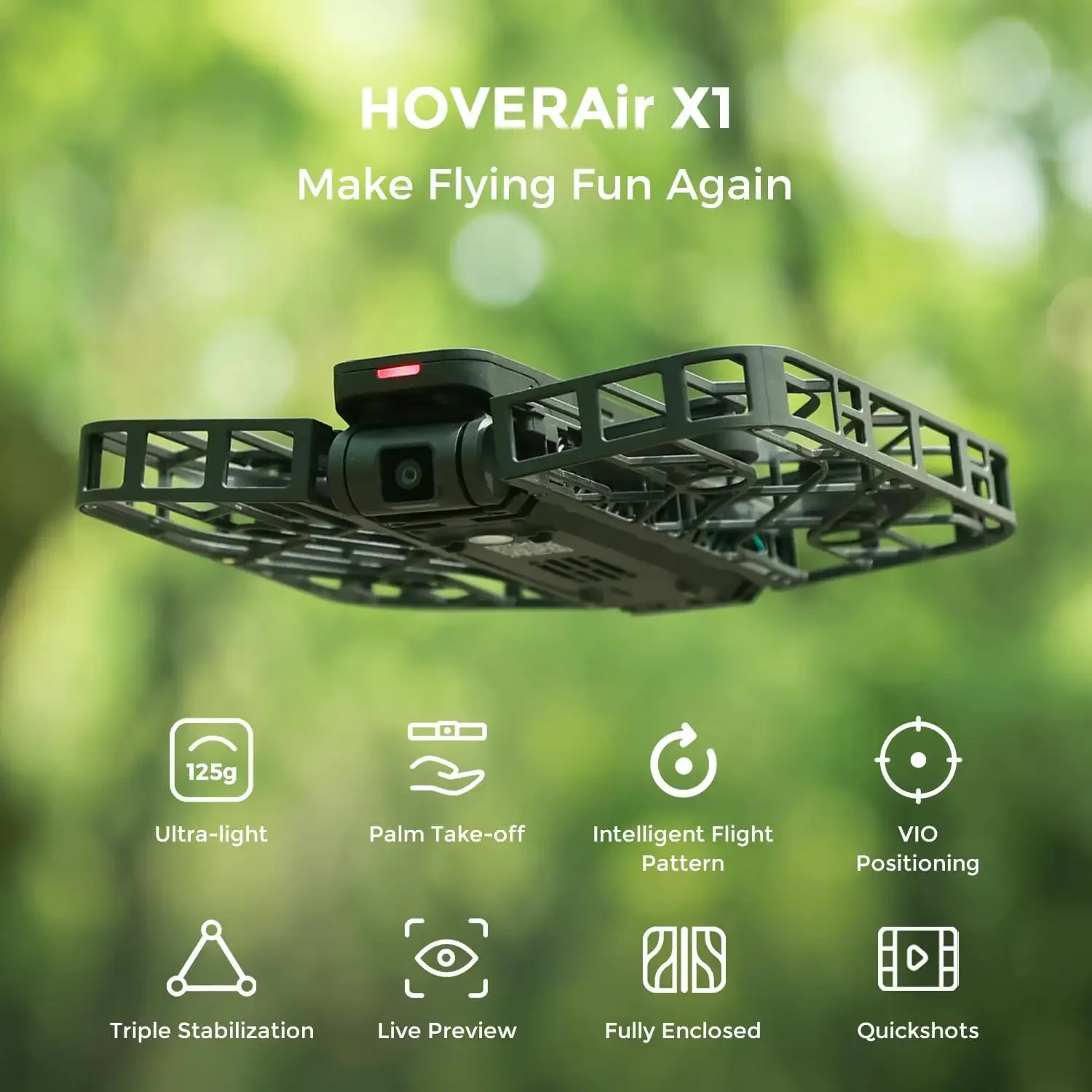 Hover Air X1 Rivoluzionario Flying Camera Hoverair X1 Drone Pieghevole Portatile Sblocca Scatti Avanzati Dronie View Mini Drone