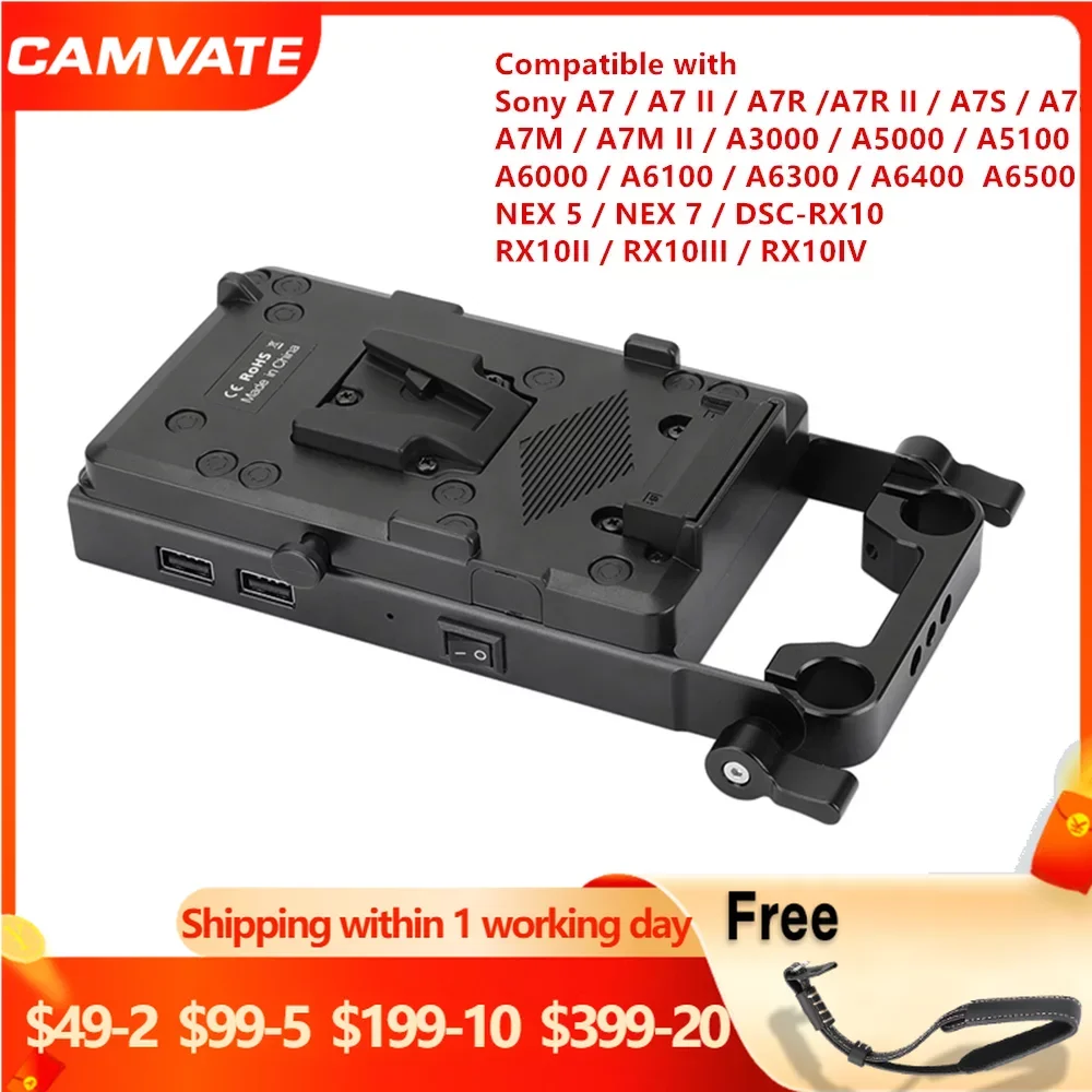 Piastra Di Montaggio A Sgancio Rapido V-Lock Camvate Con Batteria Fittizia Sony Np-Fw50 Per Sony A7/A7 Ii/A7R/A7R Ii/A7S/A7S Ii/A7M/A7M Ii