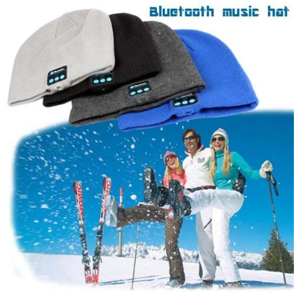 20 Pz/Lotto Beanie Hat Cap Wireless Bluetooth Auricolare Smart Headphone Speaker Mic Sport Invernali Stereo Music Hat Per Iphone Xiaomi
