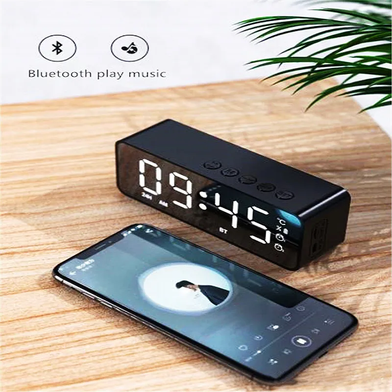 Caldo Per Xiaomi Orologi Con Altoparlanti Bluetooth Radio Fm Led Sveglia Digitale Intelligente Orologio Da Tavolo Orologi Da Tavolo Elettronici Decora