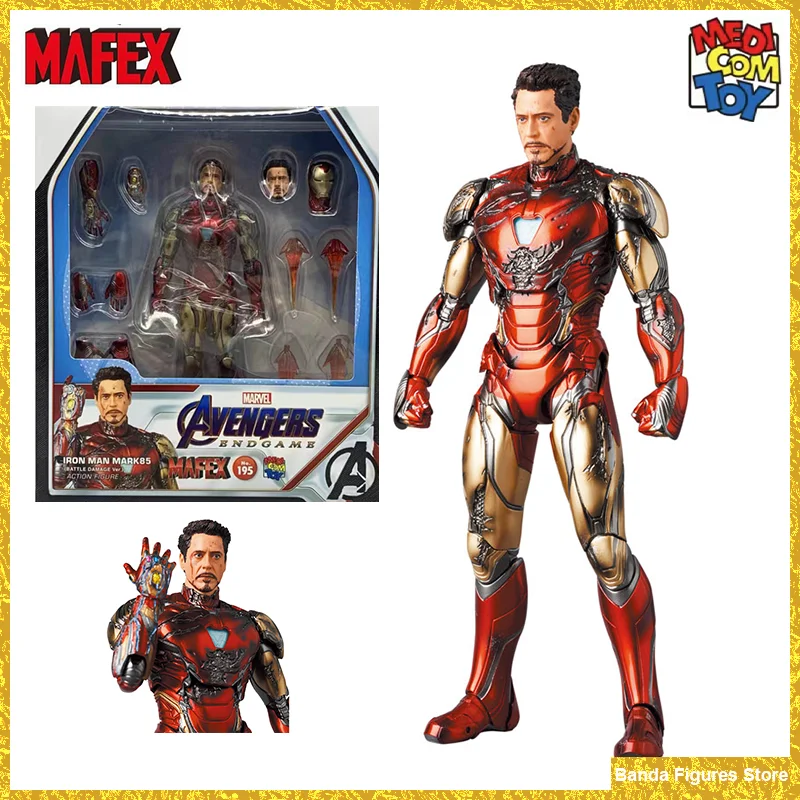 Originale Mafex No.195 Mafex Iron Man Mark 85 In Stock Anime Action Collection Figure Model Toys