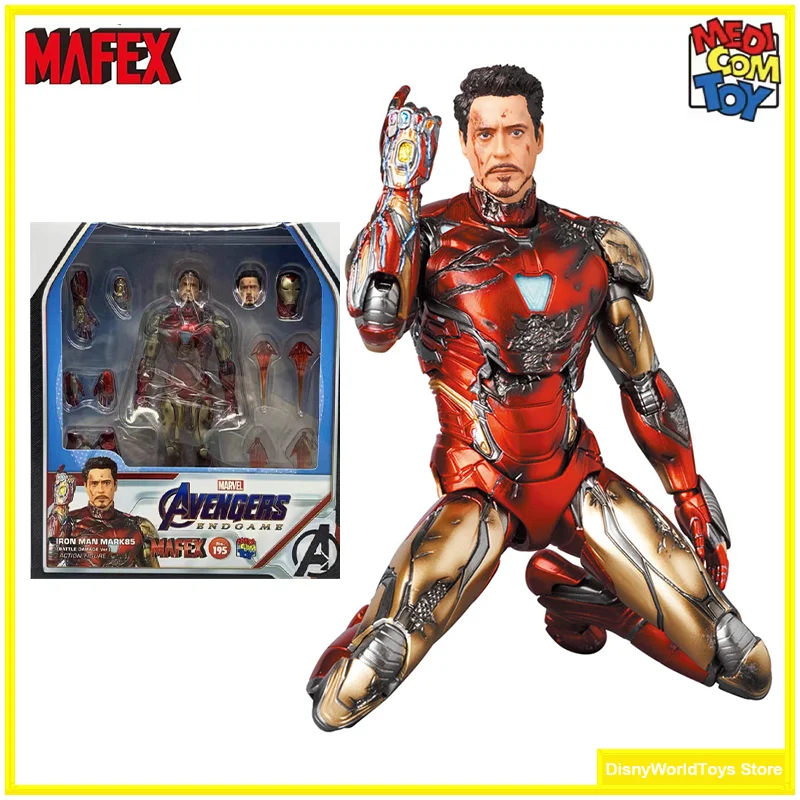 100% Originale Mafex No.195 Mafex Iron Man Mark 85 In Stock Anime Action Collection Figure Model Toys