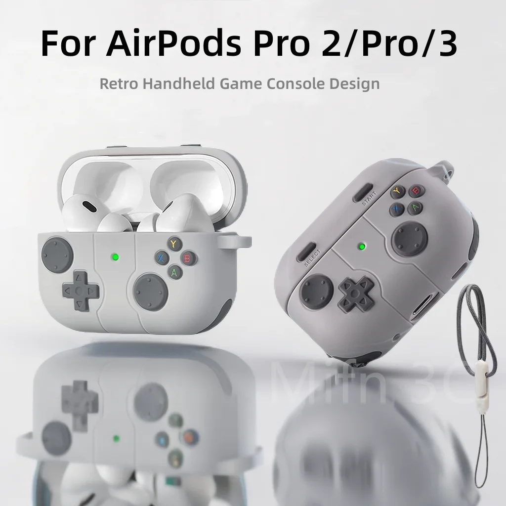 Per Airpods Pro 2 3D Gamepad Gameboy For Men Cover Antiurto Fashion 3D Soft Silicone Cove Per Apple New Airpods Pro 2023