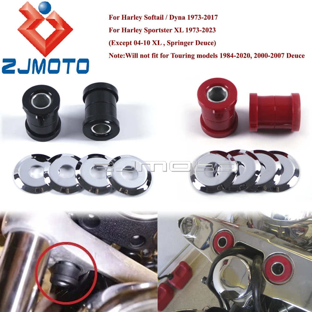 Moto Manubrio Riser Boccola Ammortizzatore Kit Per Harley Sportster Xl 1973-03 Dyna Fat Bob Wide Glide Heritage Softail Big Twins
