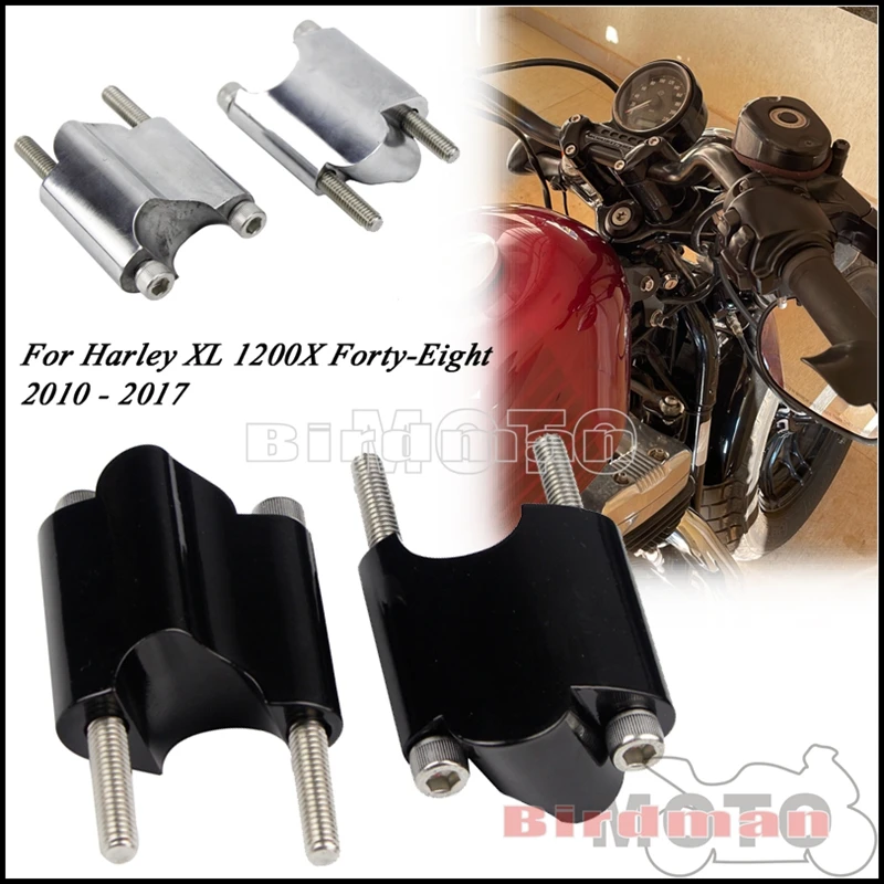 Per Harley Sportster Xl1200X Forty-Eight Moto 2 "Riser Manubrio Riser Fit 1" Bar Cnc Alluminio Manubrio Riser Extension
