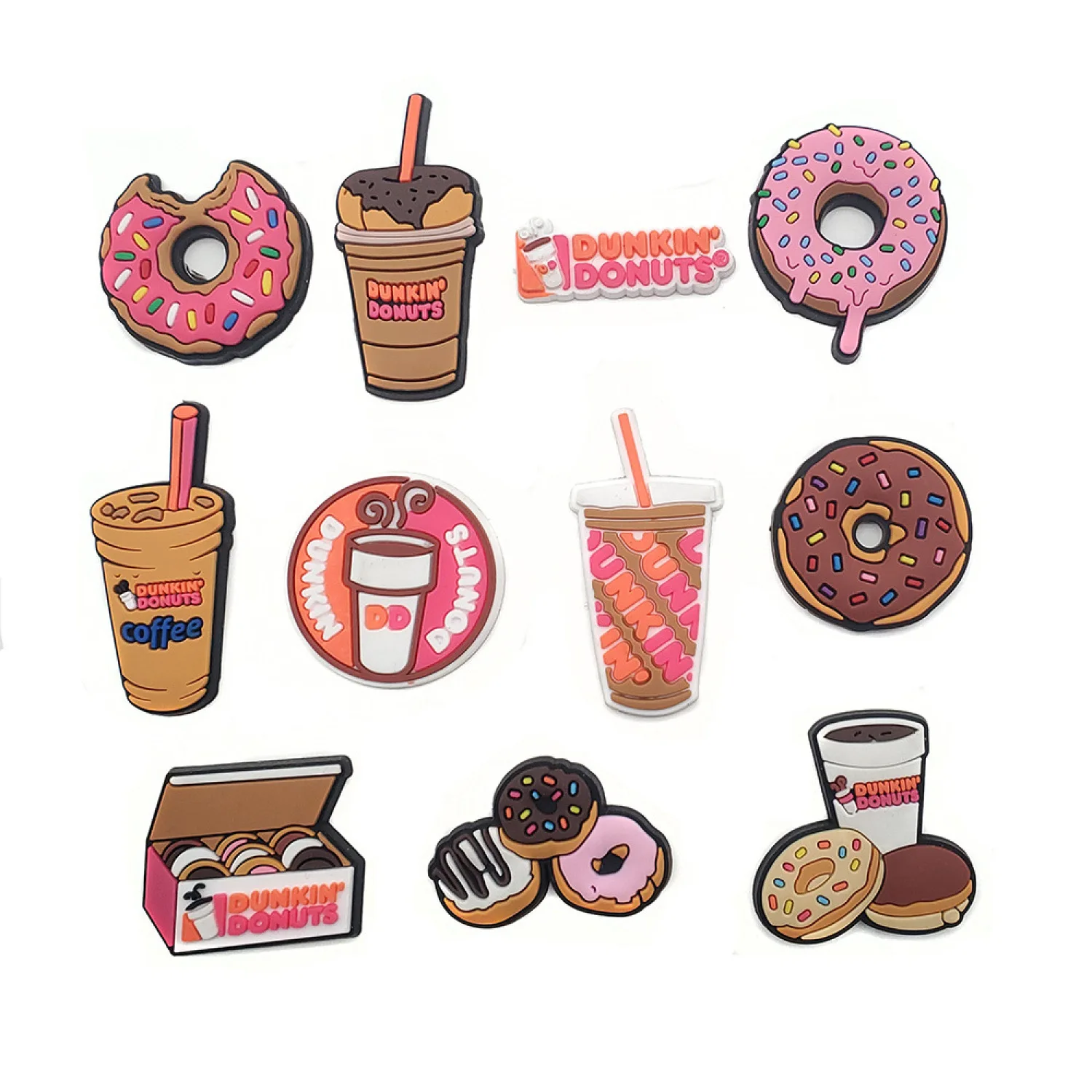 1 Pz Cartoon Donut Shoe Charms Dessert Shoe Aceessories Per Croc Charms Sandali Decorazione Fibbia Donna Bambini Teen Party Gifts