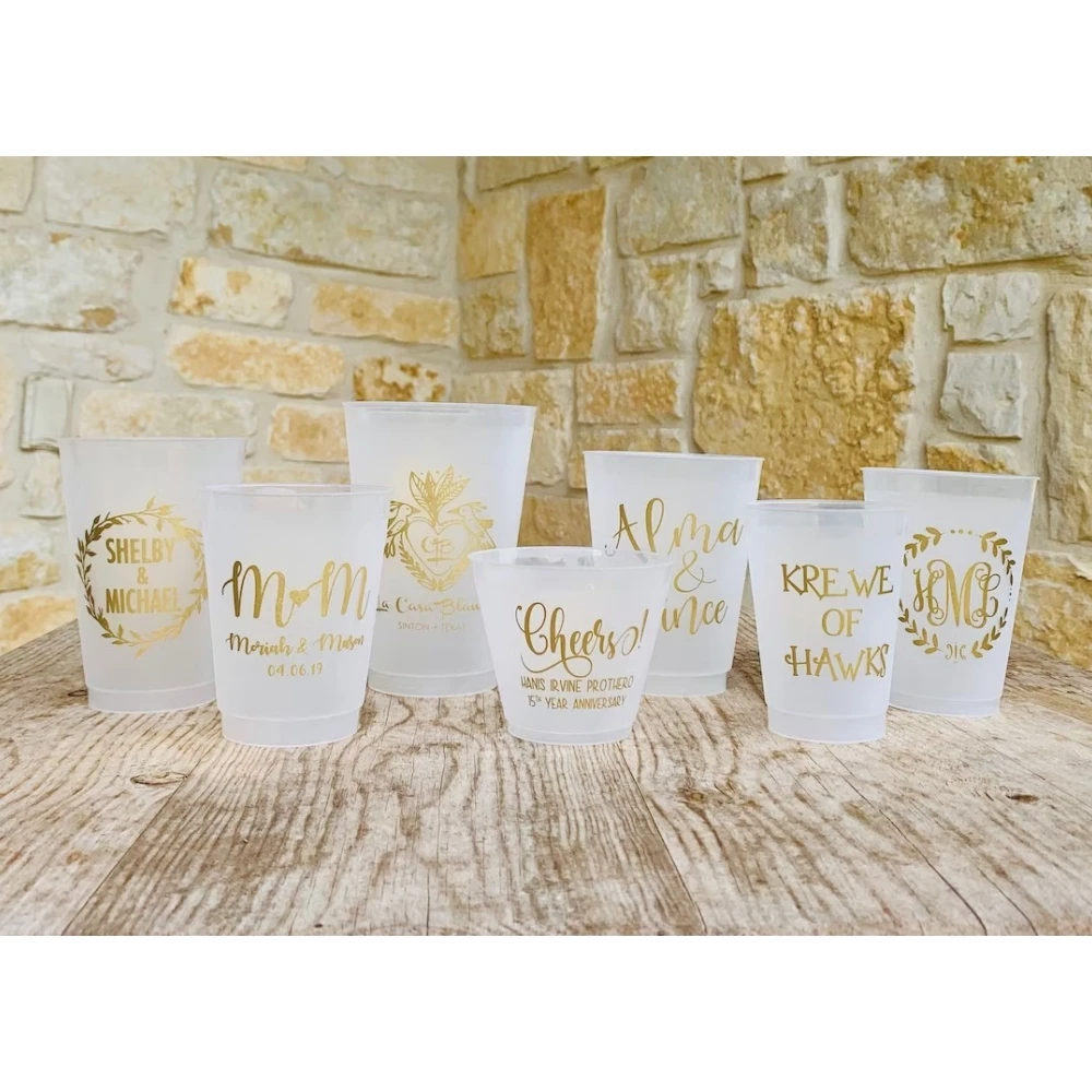 Tazze Personalizzate, Infrangibili, Monogramma, Personalizzate, Smerigliate, Ghiacciate, Tazze Da Cocktail, Bicchieri Da Vino, Tazze Da Festa, Tazze D