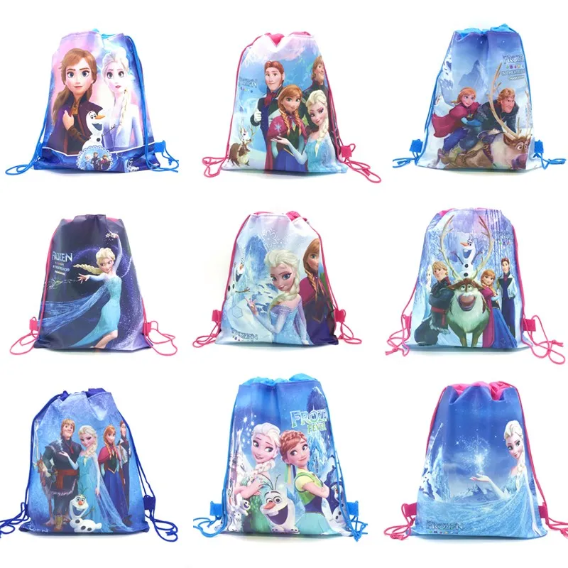 Disney Frozen Ii Tema Congelamento Anna E Elsa Snow Queen Movie Frozen Bag Borse In Tessuto Non Tessuto Con Coulisse Zaino Shopping Bag 1 Pz