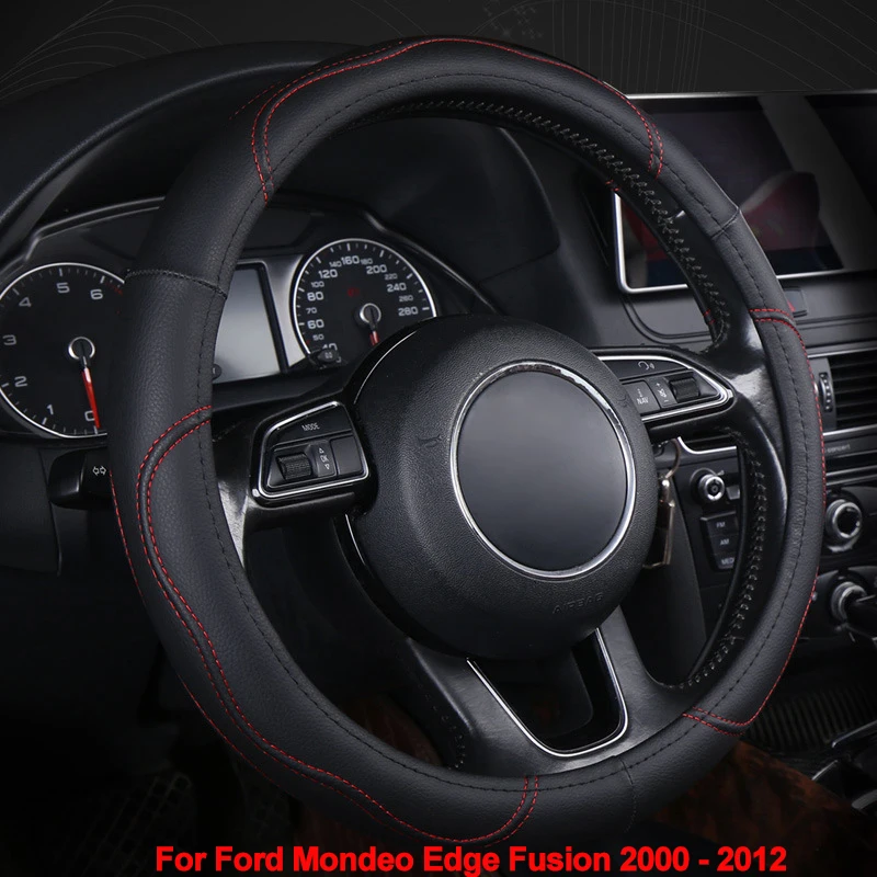Auto Car Steering Wheel Cover Wrap Antiscivolo Per Ford Mondeo Edge Fusion 2000 2010 2012 Treccia Sul Volante Fonda Volante