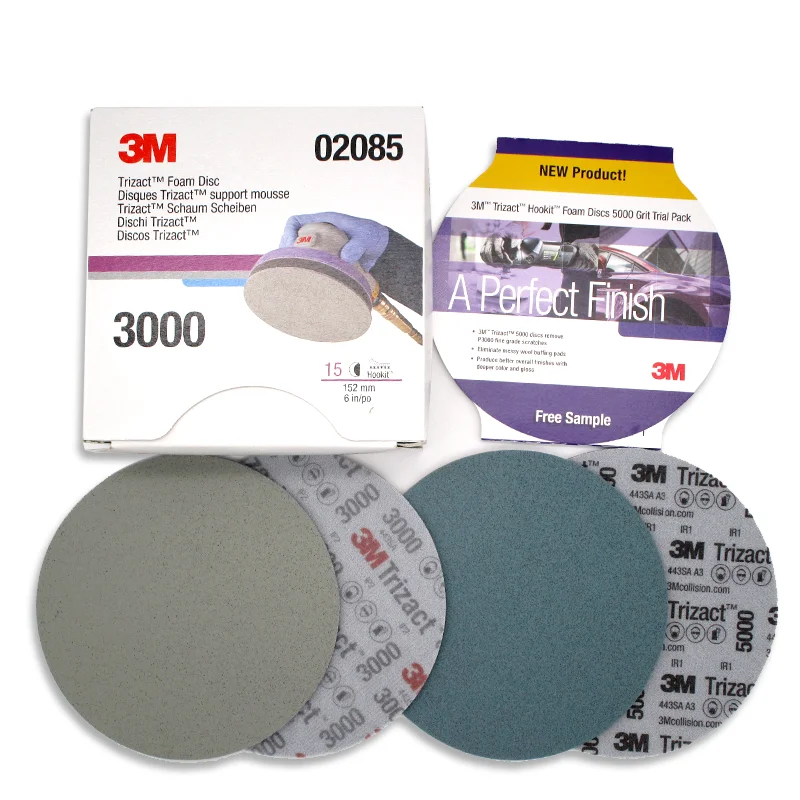 Trizact Hookit 6 "P3000 /5000 Grit Schiuma Disco Spugna Carta Vetrata Utensili Abrasivi Per La Macinazione Di 3M 02085