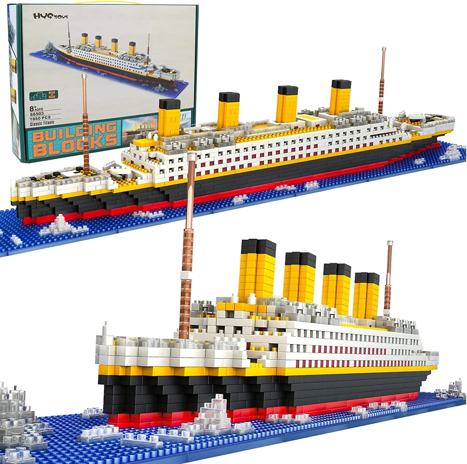 Collezione Aliexpress Titanic Micro Mini Building Blocks Set, 1860Pcs Titanic Toy Ship Model Building Bricks, 3D Puzzle Set Giocattoli Educativi Fai D