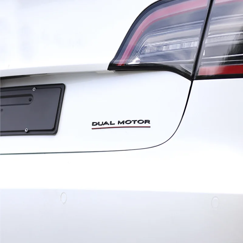 Per Tesla Tesla Modello 3 Etichetta Adesiva Decorativa A Doppio Motore Con Marchio Di Coda Per Auto Ad Alte Prestazioni