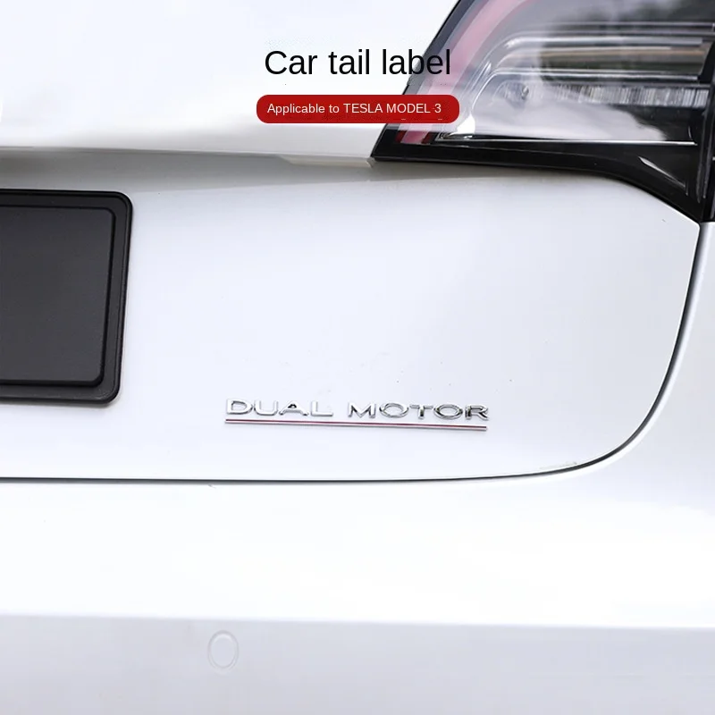 Per Tesla Tesla Modello 3 Etichetta Adesiva Decorativa A Doppio Motore Con Marchio Di Coda Per Auto Ad Alte Prestazioni