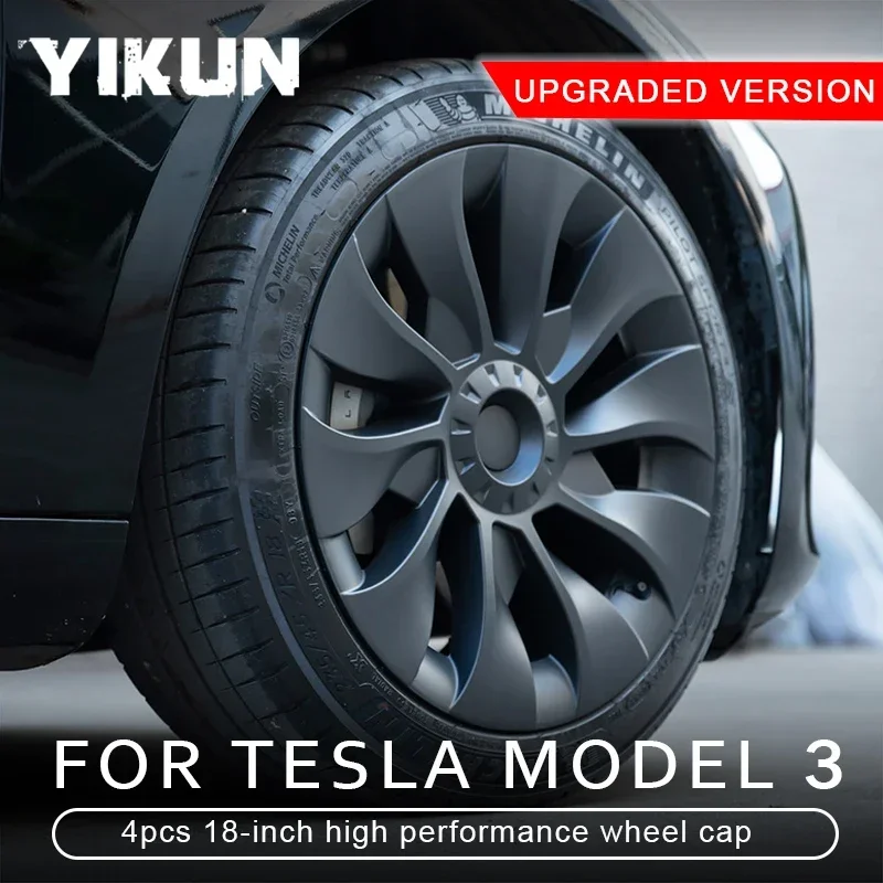 4Pcs Hubcap Sostituzione Prestazioni Copriruota Cap Automobile Kit Di Copertura Completa Del Cerchione Parte Per Tesla Model 3 18 Pollici 2022 2018-20