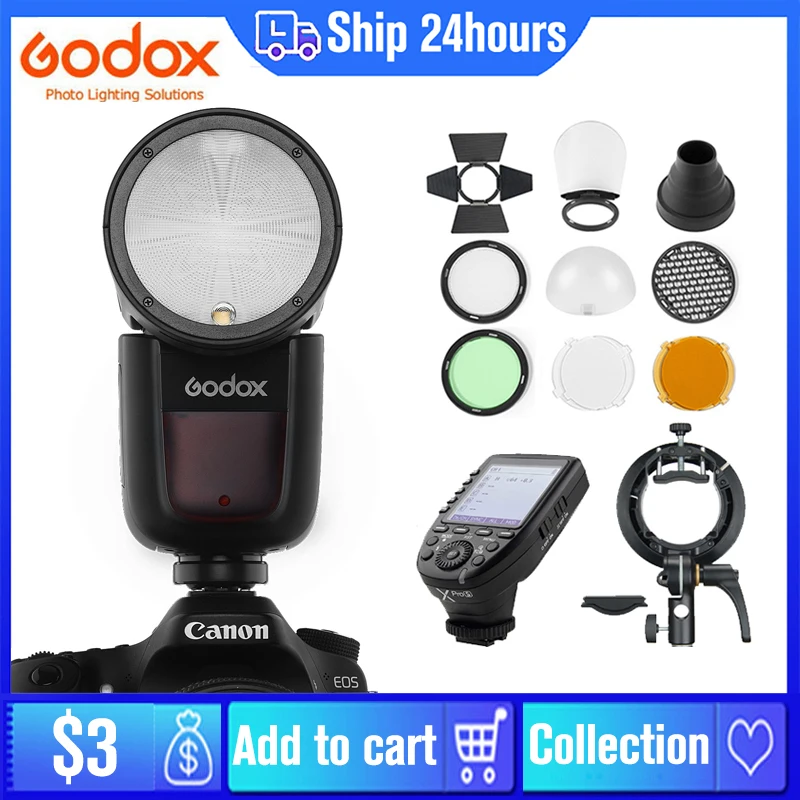 Godox V1 Flash V1S/V1N/V1C/V1F Ttl Li-Ion Round Head Camera Speedlight Studio Flash Per Sony Nikon Canon Fujifilm Olympus Pentax