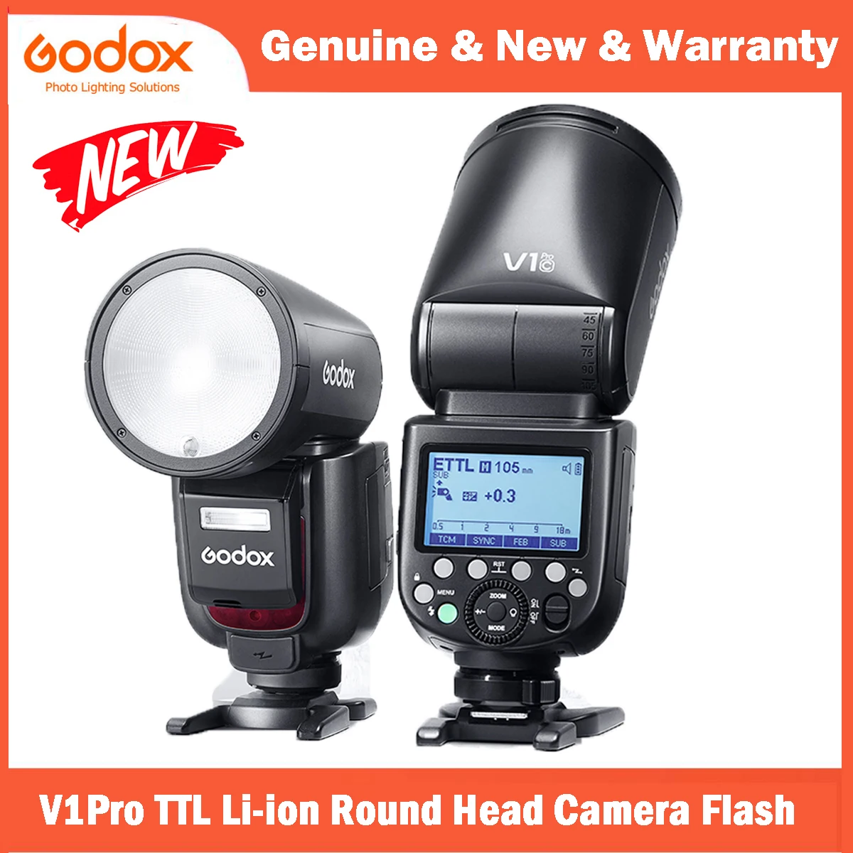 Godox V1Pro V1 Pro Ttl Li-Ion Round Head Camera Flash 2.4G Wireless Speedlight 1/8000S Hss Per Canon Sony Nikion Fujifilm Camera
