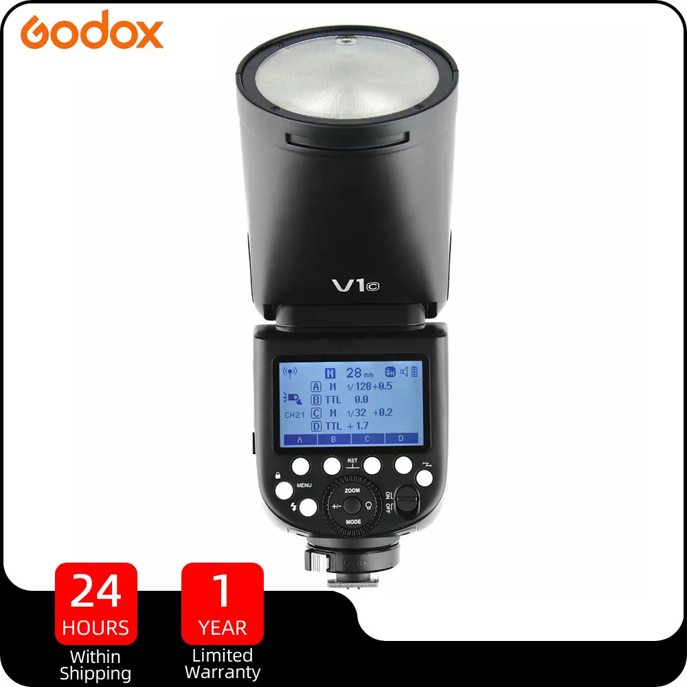 Godox V1 Flash Speedlight Studio Camera Flash Testa Tonda Per Canon Nikon Sony Fuji Olympus Pentax