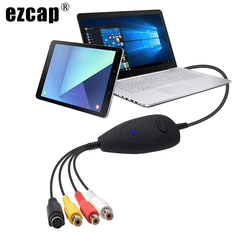 Usb 2.0 Video Capture Card Audio Grabber, Per Dvd,Vhs,V8,8Mm Video Tape Cassette Camera Lettore Di Giochi Videocamera Video Analogico A Pc