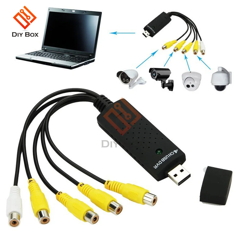 Scheda Di Acquisizione Video Usb A 4 Canali Dvr Per Monitor Telecamera Cctv Dvd 4Ch Scheda Dvr Usb A Vhs Registrazione Video Pal /Ntsc