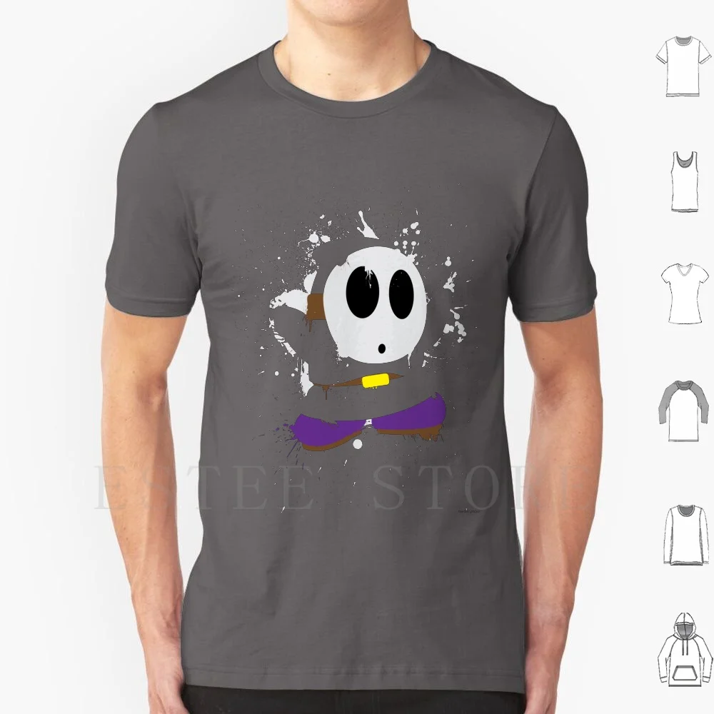 Splattery Shy Guy Style 1 T Shirt Uomo Cotton 6Xl Gaming Super Shy Guy Yoshi Yoshis Island Red Nes Snes Super World Shyguy