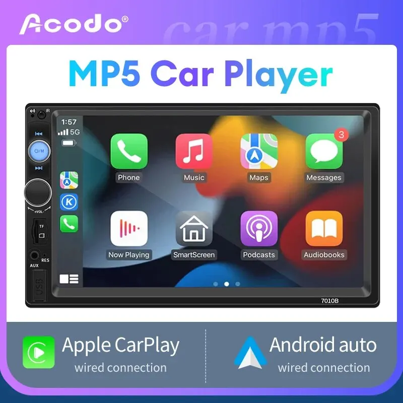 Acodo 2Din Autoradio 7 Pollici Hd Autoradio Multimedia Lettore Mp5 Autoradio Bluetooth Usb Tf Fm Per Autoradio Toyota Honda