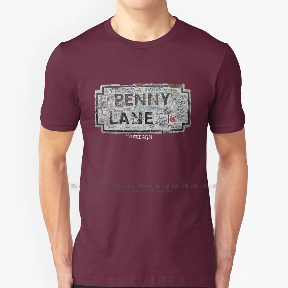 Penny Lane Street Sign-Guarda Da Vicino! Maglietta Cotone 6Xl Penny Lane Street Sign Landmark Fab Four John Paul George Ringo Lennon