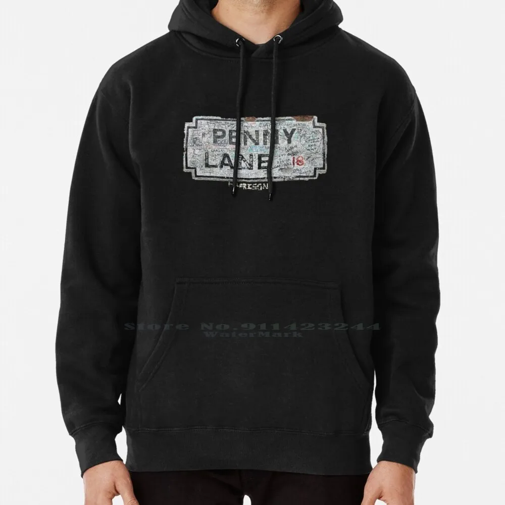 Penny Lane Street Sign-Guarda Da Vicino! Felpa Con Cappuccio Maglione 6Xl Cotone Penny Lane Street Sign Landmark Fab Four John Paul George Ringo
