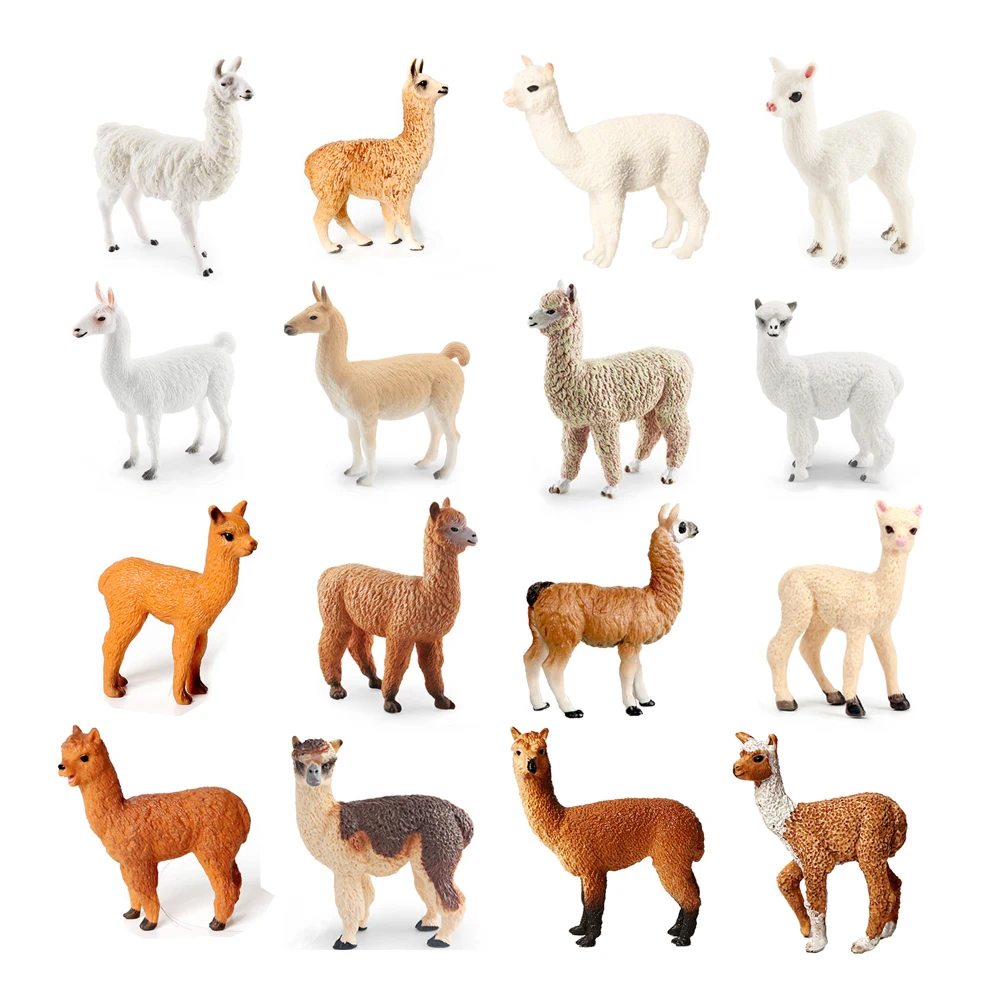 Alpaca Figure Figurine Di Animali Da Fattoria Action Figure Animali Di Plastica Giocattolo Romanzo Giocattoli Per Bambini Giochi Miniature Regali Dive