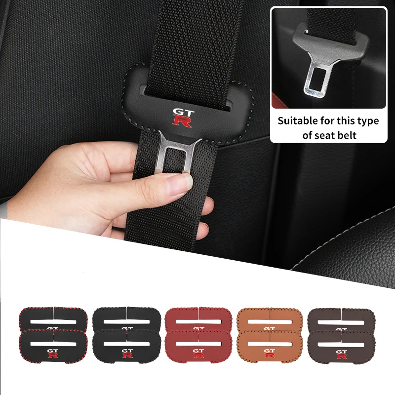 2Pcs Car Interior Seat Belt Buckle Cover Protezione Antigraffio Per Nissan Gtr Juke Qashqai Patrol Leaf X-Trail Micra Sentra