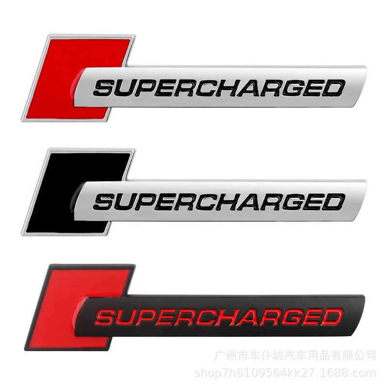 1 Pz Auto In Alluminio Emblema Distintivo Sovralimentato Styling Decalcomania Adesivo Per Land Rover Range Rover Audi A3 A4 A5 A6 Q3 Q5 Q7 Rs S3 S4