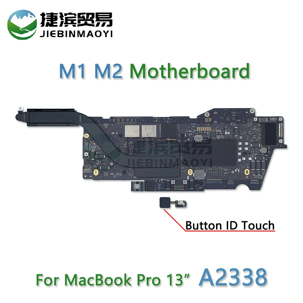 Originale Per Macbook Pro 13 "M1 A2338 Scheda Madre Ram 8Gb 16Gb Ssd 256Gb 512Gb 1Tb Scheda Logica 820-02020-11 Con Pulsante A Sfioramento