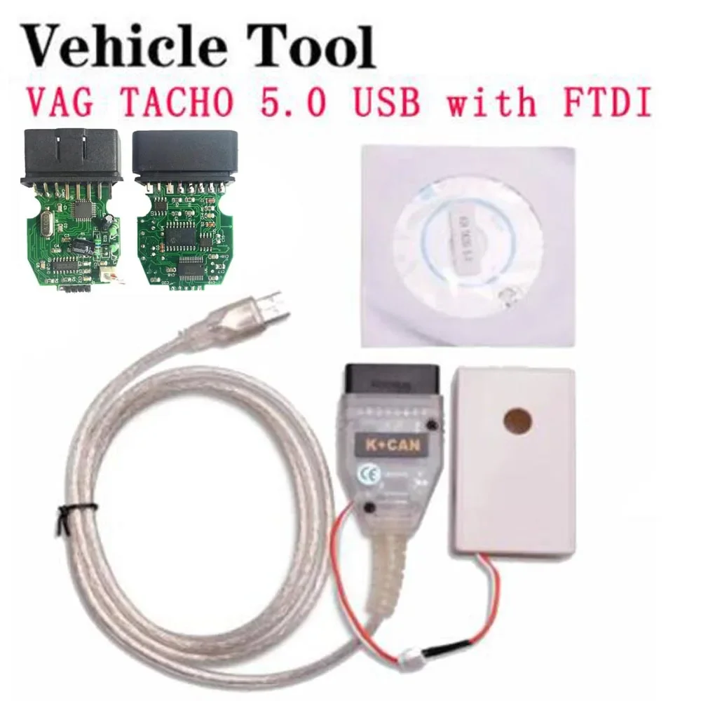 Vag Tacho 5.0 Interfaccia Usb Ultima Versione Verde Pcb Ftdi Ft245Rl Per Audi/Vw/Skoda/Seat 12V Veicoli Più Recenti Vag Tacho Usb5.0