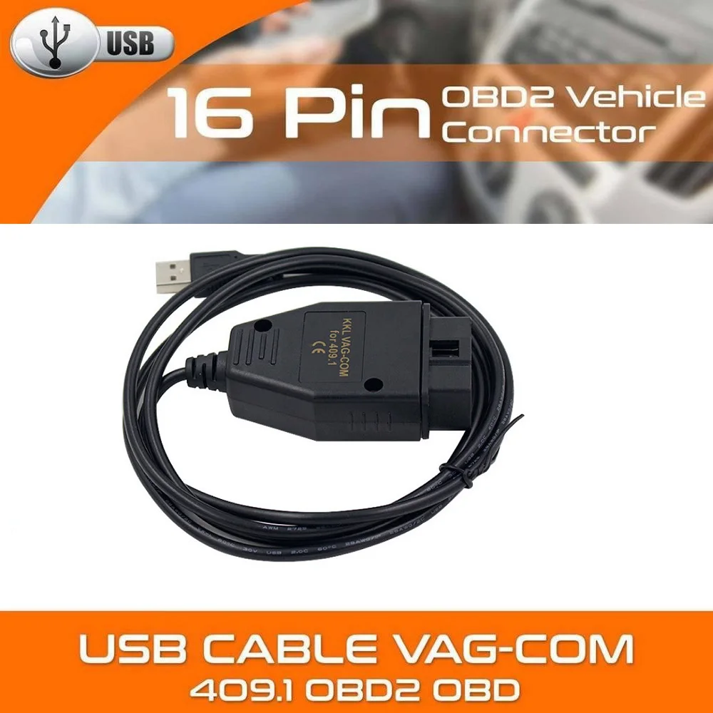 Vag-Com 409.1 Vag Com Vag 409Com Vag 409 Kkl Obd2 Ii Obd Cavo Usb Scanner Scanner Scanner Interfaccia Per Audi Seat Volkswagen Skoda