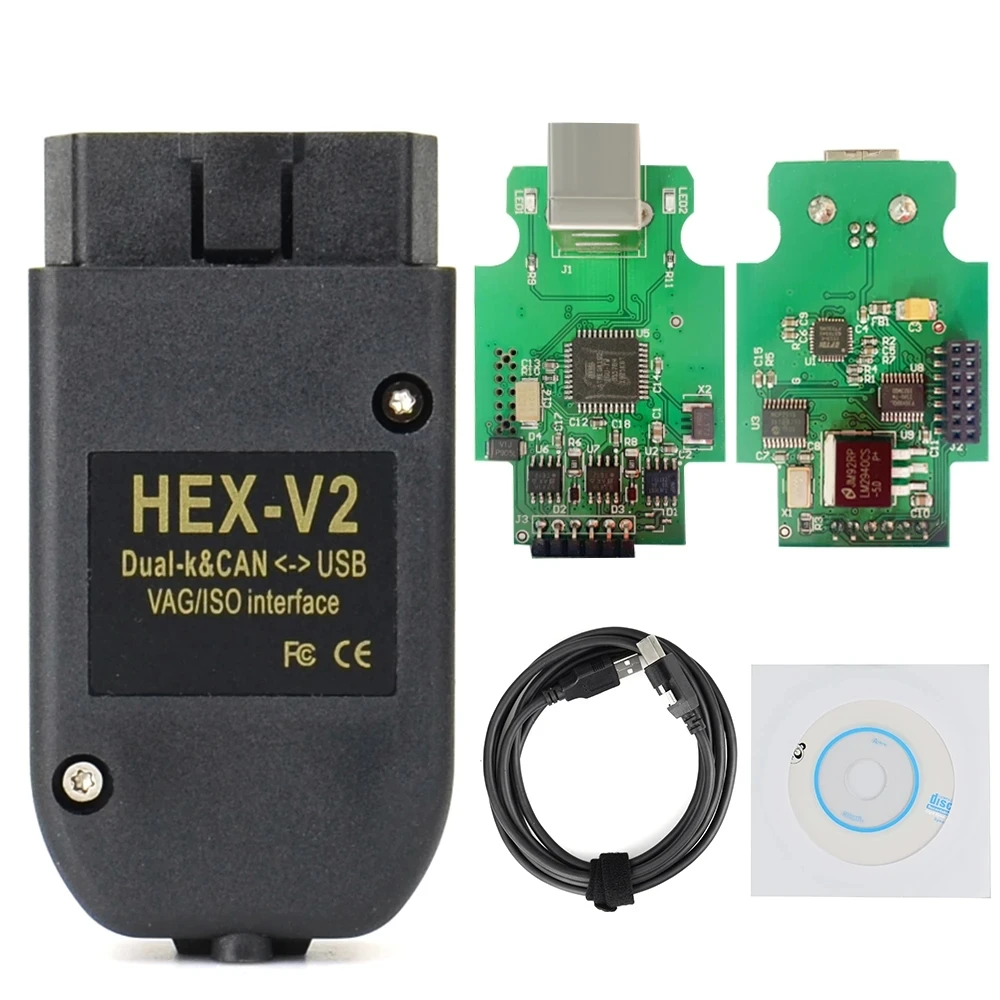 Newly V22.10 Scanner Hex V2 Vagcom Vag Com 21.9 Interfaccia Tester Elettrici Per Vw Per Audi Skoda Seat Atmega162 + 16 V8 + Ft232Rq