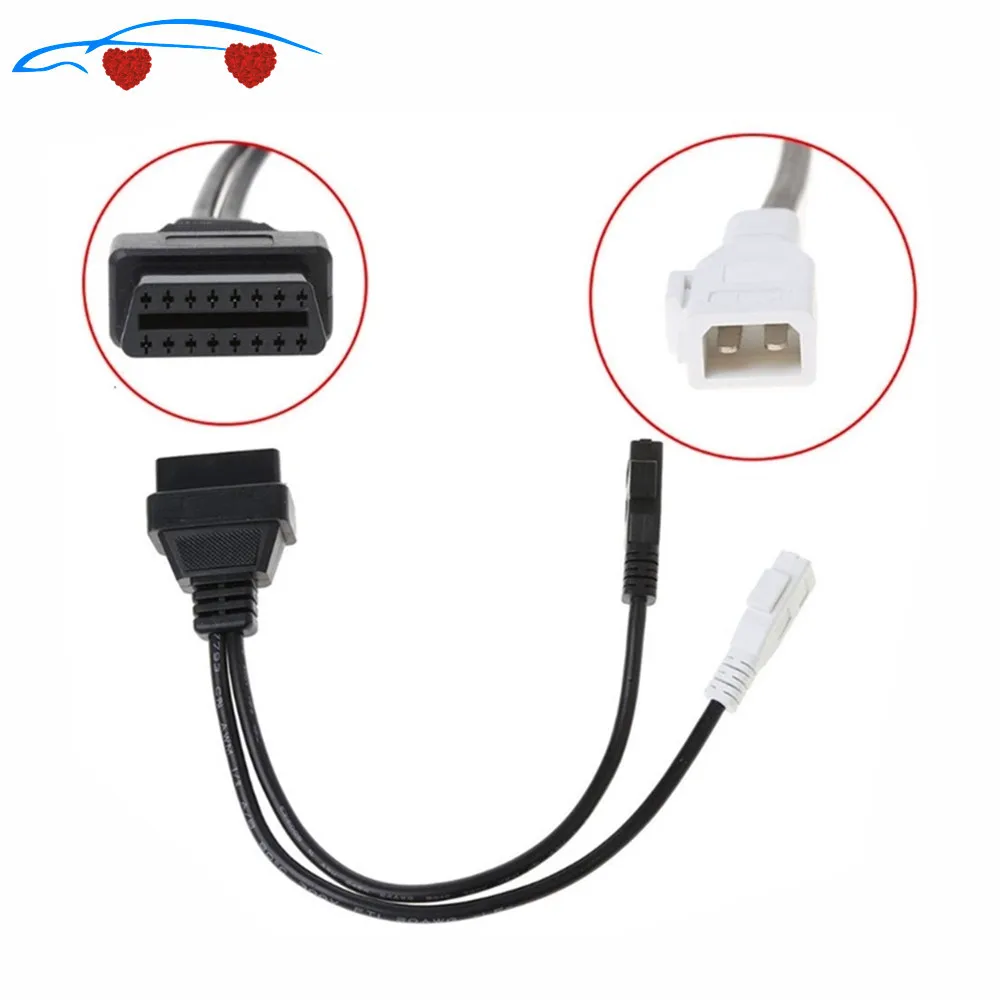 Vag Per Audi 2 X2 Obd1 Obd2 Cable Diagnosi Adattatore 2P + 2P A Au-Di 2 X2Pin A Obd2 Connettore Hembra A 16Pin Vag Per V-W Sko-Da