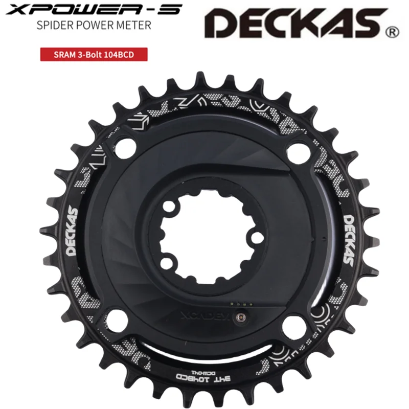Xcadey Xpower-S Sram 3H 104Bcd Con Decka Chainring Mtb Spider Power Meter Per Sram Gx Nx Sx Xx1 X01 Ant +/ Bt 4.0 104Bcd Crown