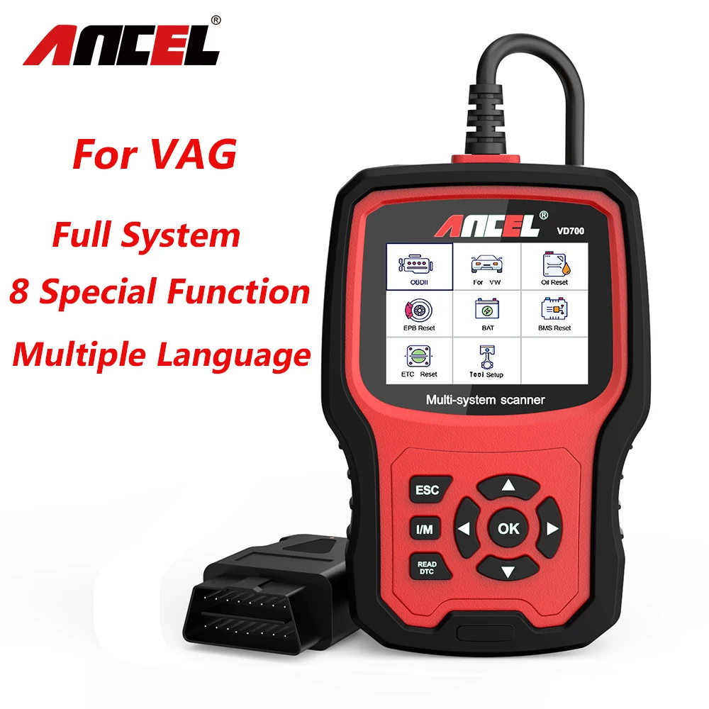 Ancel Vd700 Lettore Di Codici Obd Obd2 Tutti Gli Strumenti Diagnostici Del Sistema Airbag Abs Oil Tpms Tpms Reset Scanner Automobilistico Automatico